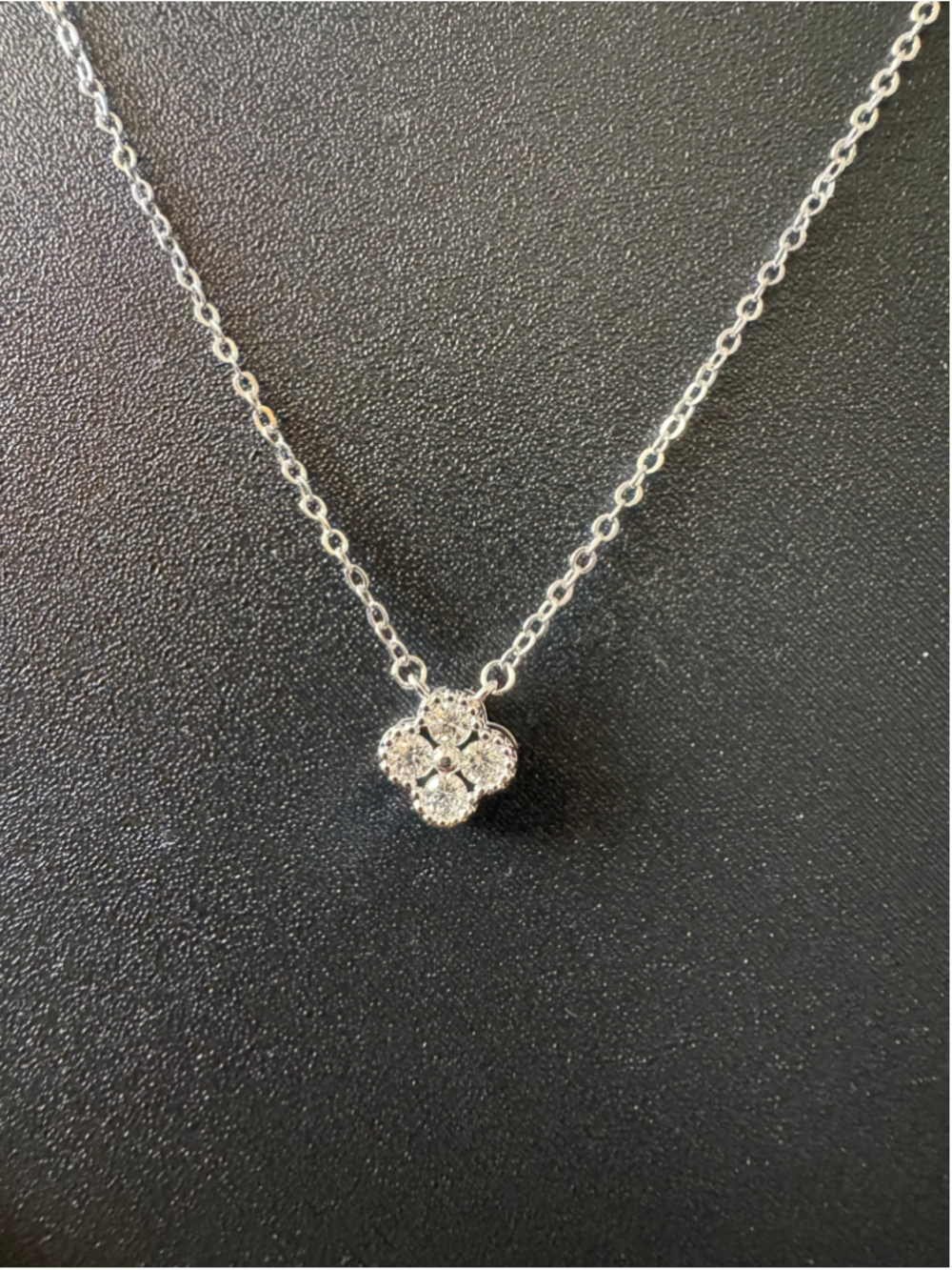 Moissanite Clover Necklace with GRA - Brand New - Picture 2 of 4